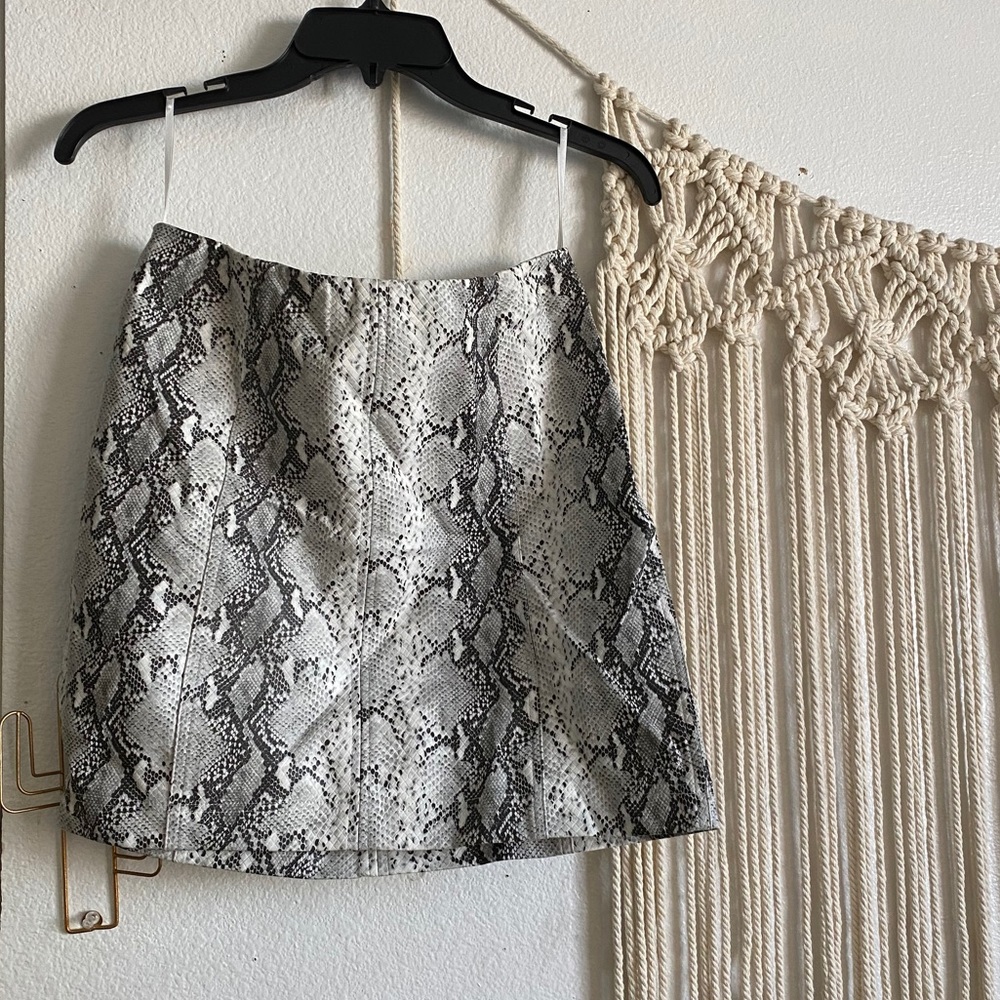 Leather snakeskin skirt
